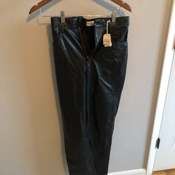 Abercrombie & Fitch Pants - Abercrombie The 90s Straight Ultra High Rise Leather Pants